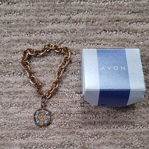 Avon Gold-Tone Bracelet with Blue Accents